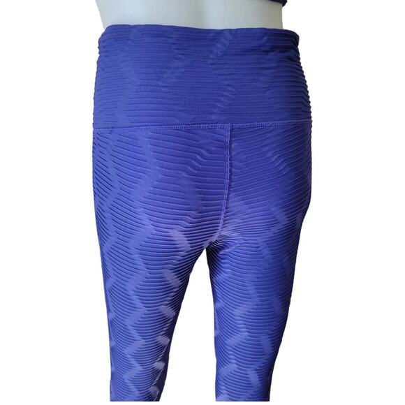 Mono B Bronze Blue/Purple High Intensity Work Out Ribbed Activewear Leggings SzS - Picture 5 of 11